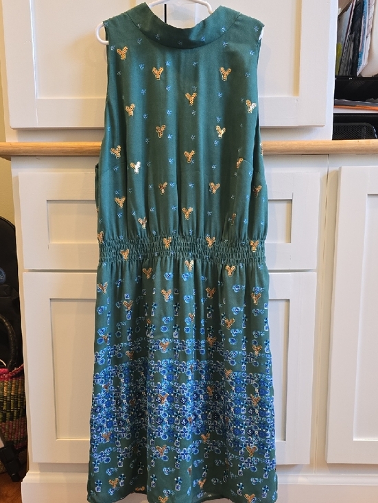 Anthropologie Dresses & Skirts - Anthropologie Teal Green Dress with Gold Foil Accents